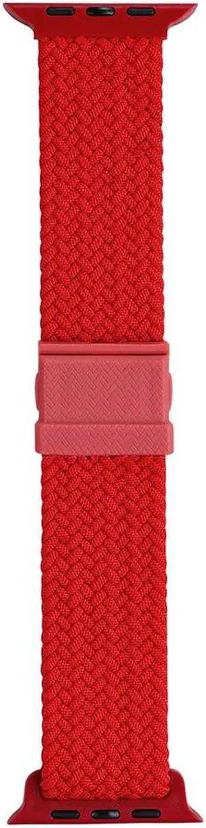 Nylon Smart Watch Strap Magnetic Buckle 22mm Watch Band Strap Adjustable Wrist Band Replacement Parts for Ap-ple Watch Series 8 7(Red)
