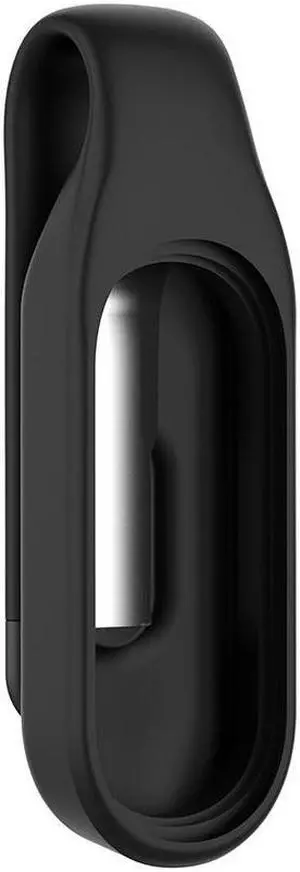 Soft TPU Clip Case with Steel Sheet Smart Watch Replacement Buckles for X-iaomi Smart Band 6 5 4 3 Accessories(Black)