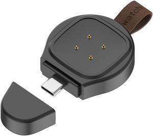 Watch Charger for F-itbit Versa 3/F-itbit Sense Smart Watch Portable Magnetic USB/Type-C Wireless Charger Travel Cordless Chargers(Black Type C)