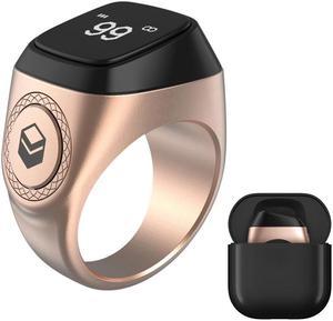 I-Qibla Zikr Counter Smart Ring Tasbih Prayer Time Reminder for Muslims Tasbeeh Tally Counter 20mm Bluetooth Smart Tally Counter(Rose Gold)