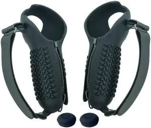 Anti-Throw Controller Shells Grips Rocker Caps for 4 VR Handle Protective Pouch VR Controller Sleeves Lightweight(Black)