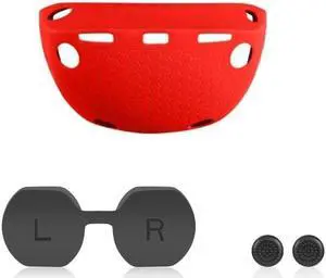 Headset Shells Lens Caps Rocker Caps for PS VR2 Headset Skin Silicone Pad Durable Silicone Sleeves Holder Rocker Caps(red)