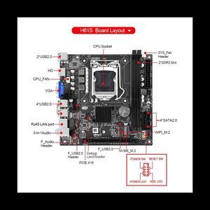 H61S Computer Motherboard ITX Small Board Support DDR3 Memory LGA 1155 CPU Office Home Desktop Motherboard