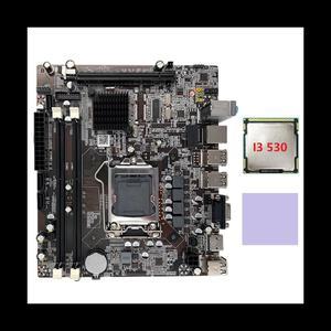 H55 Motherboard LGA1156 Supports I3 530 I5 760 Series CPU DDR3 Memory Computer Motherboard+I3 530 CPU+Thermal Pad