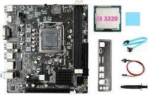 B75 Motherboard+I3 3220 CPU+SATA Cable+Switch Cable+Baffle LGA1155 DDR3 for I3 I5 I7 Series Pentium Celeron CPU