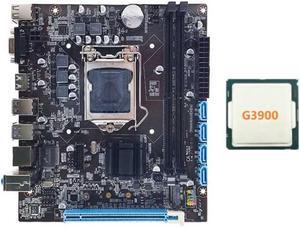 H110 Desktop Computer Motherboard Supports LGA1151 6/7 Generation CPU Dual-Channel DDR4 Memory+G3900 CPU