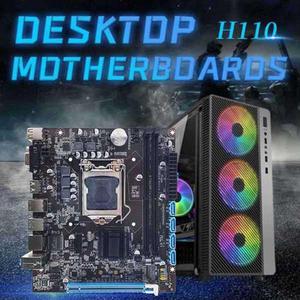 H110 Computer Motherboard Supports LGA1151 6/7 Generation CPU Dual-Channel DDR4 Memory+G3900 CPU+Thermal Pad+SATA Cable
