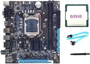 H110 Computer Motherboard Supports LGA1151 6/7 Generation CPU Dual-Channel DDR4 RAM+G3930 CPU+SATA Cable+Thermal Grease