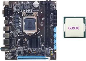 H110 Desktop Computer Motherboard Supports LGA1151 6/7 Generation CPU Dual-Channel DDR4 Memory+G3930 CPU