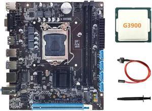 H110 Computer Motherboard Supports LGA1151 6/7 Generation CPU Dual-Channel DDR4RAM+G3900 CPU+Switch Cable+Thermal Grease