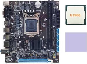 H110 Desktop Computer Motherboard Supports LGA1151 6/7 Generation CPU Dual-Channel DDR4 Memory+G3900 CPU+Thermal Pad