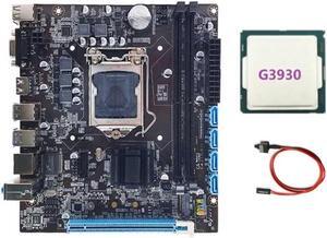 H110 Desktop Computer Motherboard Supports LGA1151 6/7 Generation CPU Dual-Channel DDR4 Memory+G3930 CPU+Switch Cable