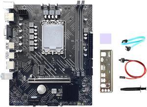 H610 Motherboard+Thermal Pad+Thermal Grease LGA1700 DDR4 Gigabit LAN for G6900 G7400 I3 12100 I5 12500 12Th CPU