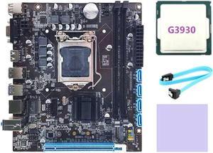 H110 Computer Motherboard Supports LGA1151 6/7 Generation CPU Dual-Channel DDR4 Memory+G3930 CPU+SATA Cable+Thermal Pad