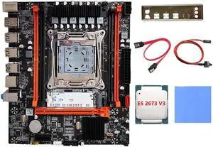 X99H Motherboard+E5 2673 V3 CPU+Thermal Pad+Switch Cable+SATA Cable+Baffle LGA2011-V3 DDR3X4 RAM Slot M.2 NVME PCI-E X16