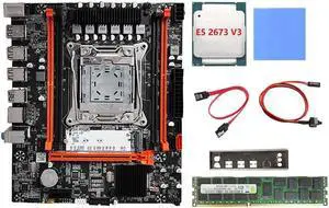 X99H Motherboard+E5 2673 V3 CPU+4G DDR3 RAM+Thermal Pad+Switch Cable+SATA Cable+Baffle LGA2011-V3 DDR3X4 Slot M.2 NVME