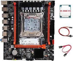 X99H Motherboard+E5 2666 V3 CPU+Switch Cable+SATA Cable Kit LGA2011-V3 DDR3X4 RAM Slot M.2 NVME PCI-E 3.0 X16 SATA3.0