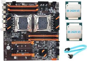 X99 Dual CPU Motherboard LGA2011 Support DDR4 ECC Memory Motherboard with 2XE5 2620 V3 CPU+SATA Cable