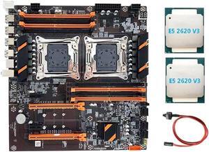 X99 Dual CPU Motherboard LGA2011 Support DDR4 ECC Memory Motherboard with 2XE5 2620 V3 CPU+Switch Cable