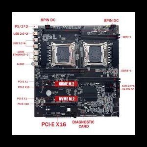 X99 Dual-Socket Motherboard LGA2011-3 Dual CPU Support RECC DDR4 Memory Motherboard+2XDDR4 4G 2666Mhz RAM+Thermal Grease