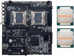 X99 Dual-Socket Motherboard LGA2011-3 Dual CPU Support RECC DDR4 Memory Computer Motherboard with 2XE5 2650 V3 CPU