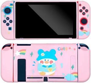 For  Switch Case Cute Cartoon Full Cover Shell Joy-Con Controller Shell Hard TPU Cover Box For Switch Accessories(D)