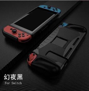Dockable TPU Hard Back Hand Grip Cover Handgrip Shell For Switch NS Lite Joy-Con Controller Silicone Protective Case(Black for Switch)