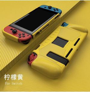 Dockable TPU Hard Back Hand Grip Cover Handgrip Shell For Switch NS Lite Joy-Con Controller Silicone Protective Case(Yellow for Switch)
