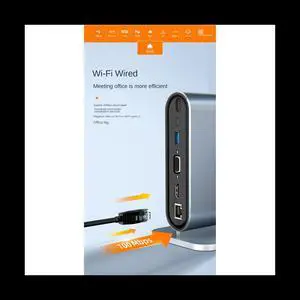 12 in 1 Type C HUB USB 3.0 Vertical Dock Station USB-C Splitter TF Reader Ethernet Adapter 4K PD 100W for Laptop PC