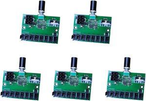 5Pcs Computer Case 12V Miner Fan Speed Controller 8-Channel Fan Hub PWM High-Power Violent Fan Controller