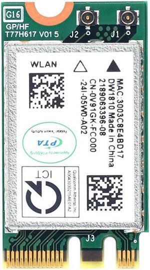 Dual Band Qualcomm QCA9377 QCNFA435 M.2 wifi Card DW1810 433Mbps Bluetooth 4.1 Wireless Adapter 802.11ac For PC Laptop