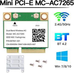 1200Mbps Mini PCI-E Wifi Card Bluetooth 4.2 Dual Band MC-AC7265 I-ntel 7265 5Ghz 2.4G Half Mini pcie Wireless Network Adapter