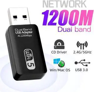 1200Mbps USB WiFi Adapter Dual Band Wireless Network Lan Card  WiFi Receiver 802.11ac Wi-fi External For Desktop(1200M USB 3.0)