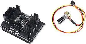 3 Pin 4 Pin Fan Adapter PWM PC Chassis Cooling Fan Hub Governor 8 Way Splitter 12V Speed Controller with 6Pin Power Port
