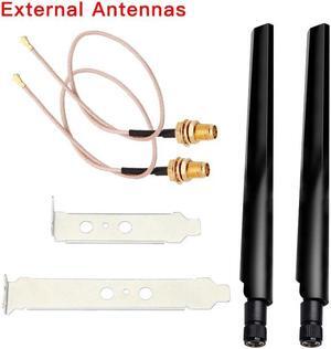 Mini PCIe Wifi 6E AX210 Wi-Fi Network Card 5374Mbps Bluetooth 5.2 802.11AX 2.4G/5G/6GHz Wireless Adapter Windows 10 MU-MIMO(Only Antennas)