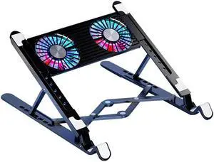 Laptop Cooler Notebook Fan Computer Cooling Portable Cooling Fan Cooling Pad Flat Hand Drawn Book Support, 2 Fans Black