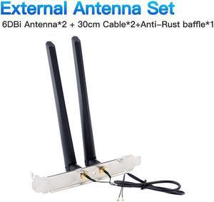 3000Mbps For I-ntel AX200 Wifi 6 Wireless Card Bluetooth 5.1 M.2 A+E Key To M.2 M Key NVMe SSD Port Network Wlan Wifi Adapter(External Antenna)