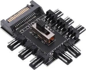 Multi Way Splitter Cooler Cooling Fan Hub PC Computer SATA 1 to 8 3pin 12V Power Socket PCB Adapter XXM8
