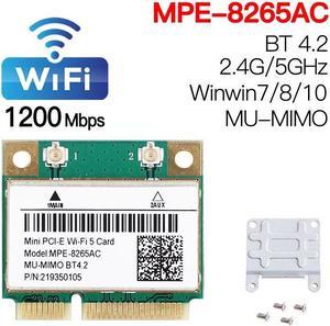 2974Mbps Wifi 6 Dual Band Wireless Half Mini PCI-E Network Wlan Wifi Card Bluetooth 5.2 802.11ax/ac 2.4Ghz/5Ghz Adapter MU-MIMO(MPE-8265AC)