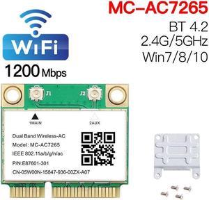 2974Mbps Wifi 6 Dual Band Wireless Half Mini PCI-E Network Wlan Wifi Card Bluetooth 5.2 802.11ax/ac 2.4Ghz/5Ghz Adapter MU-MIMO(MC-AC7265)