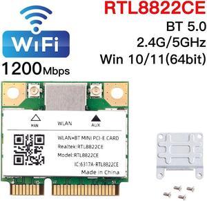 Wifi 6 Mini Pci-e Network Card Bluetooth 5.2 Wireless Adapter Dual Band AX3000 5G/2.4Ghz For AX200 802.11ax/ac MU-MIMO Laptop/PC(wifi 5 RTL8822CE)