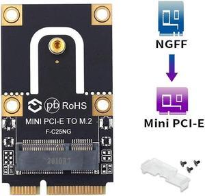 NGFF M.2 Key To Mini PCI-E PCI Express Converter Adapter F-C25NG For I-ntel 9260 8265 7260 AC NGFF Wifi Bluetooth Wireless Card(Only adapter)