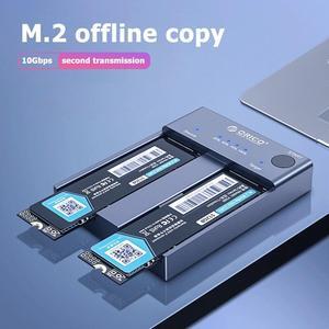Dual Bay M.2 NGFF NVMe SSD Docking Station M2P2-C3-C 10Gbps USB 3. 1 Type-C External Hard Drive Dock for 2242 2260 2280