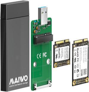 K1642S 5Gbps USB 3.0 to MSATA SSD Box Aluminum Alloy Mobile Enclosure mSATA SSD Mobile Enclosure Support 1TB w/ Indicator
