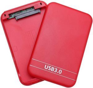 2.5 inch SATA to USB 3.0 HDD SSD Case SATA2 SATAII hard drive Enclosure External Hard Disk mobile Box for Windows Mac OS (Red)