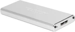 USB 3.0 Micro B to M.2 NGFF SSD Box Adapter External Solid State Drive Disk Enclosure Case Caddy for 2230 2242 2260 2280(Silver)
