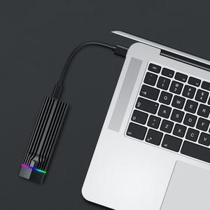 RGB External Adapter M.2 NVME PCI-E To USB3.1 Gen2 Type-C JMS583 10Gbps SSD Case Box Aluminum Alloy High Speed for M Key/B M Key