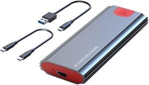 Dual Protocol M2 Ssd Case M.2 To USB Type C Nvme Enclosure Mobile Hard Disk Box Accessories For Nvme Pcie Ngff Sata M/b Key SSd(Grey A-C C-C)