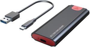 Dual Protocol M2 Ssd Case M.2 To USB Type C Hard Drive Enclosure Mobile Hard Disk Box 2tb for Nvme Pcie Ngff Sata M/b Key Ssd(Black C A Cable)