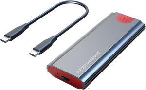 Dual Protocol M2 Ssd Case M.2 To USB Type C Hard Drive Enclosure Mobile Hard Disk Box 2tb for Nvme Pcie Ngff Sata M/b Key Ssd(Grey C-C Cable)
